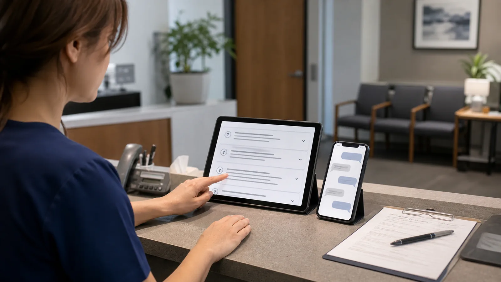 Ein gutes Self-Service-System nutzt eine Antwortbibliothek für Seiten, Chat, Mitarbeiterskripte und QR-Ziele.