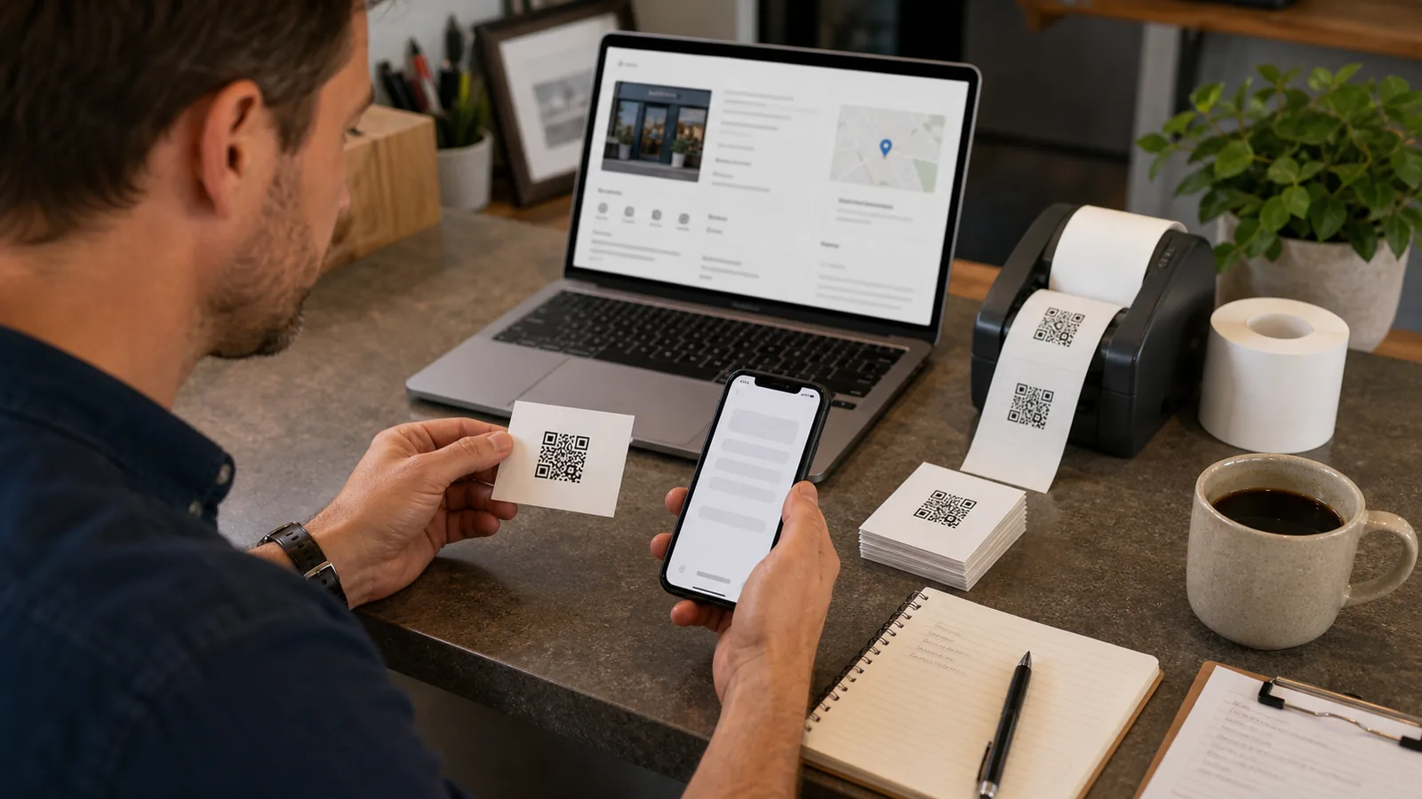 印刷前に、実際のスマートフォンでレビューQRコードをテストします。