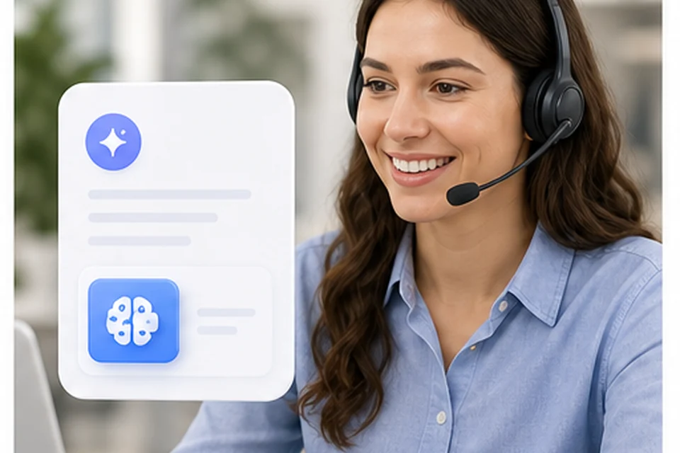 Receptionist with headset