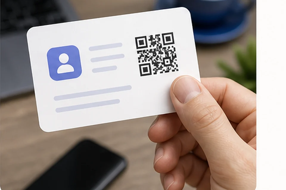 Business card with QR code