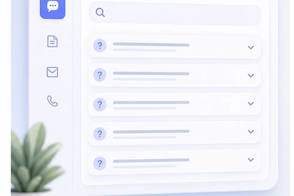 FAQ page interface
