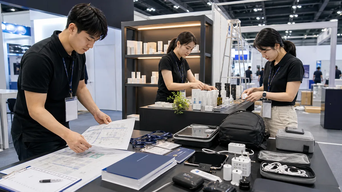 KINTEX Team bereitet Stand-Checkliste vor