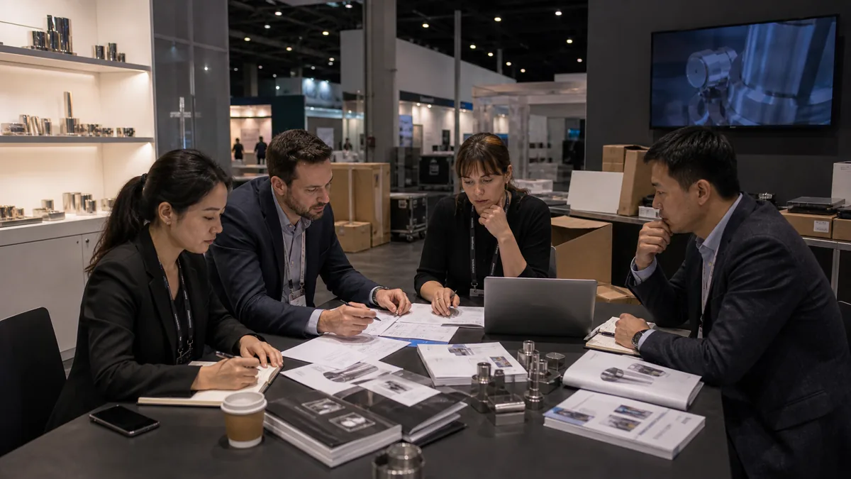 Revue quotidienne d'une equipe exposante a Messe Frankfurt