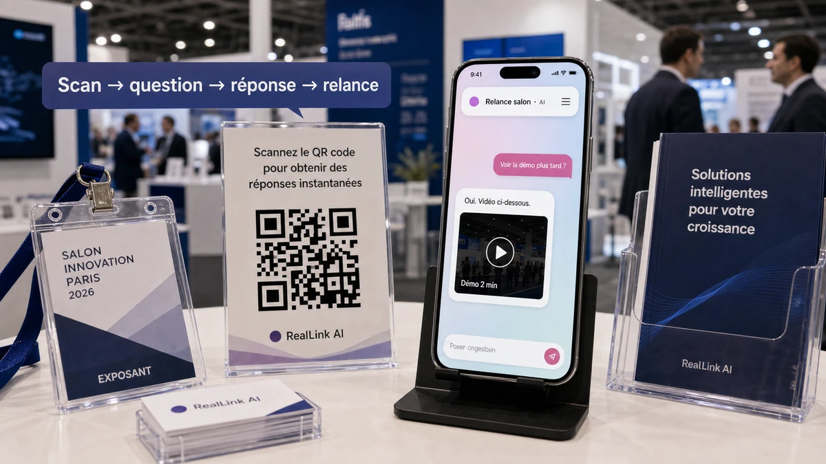 Flux scan question réponse relance pour un QR code de salon professionnel