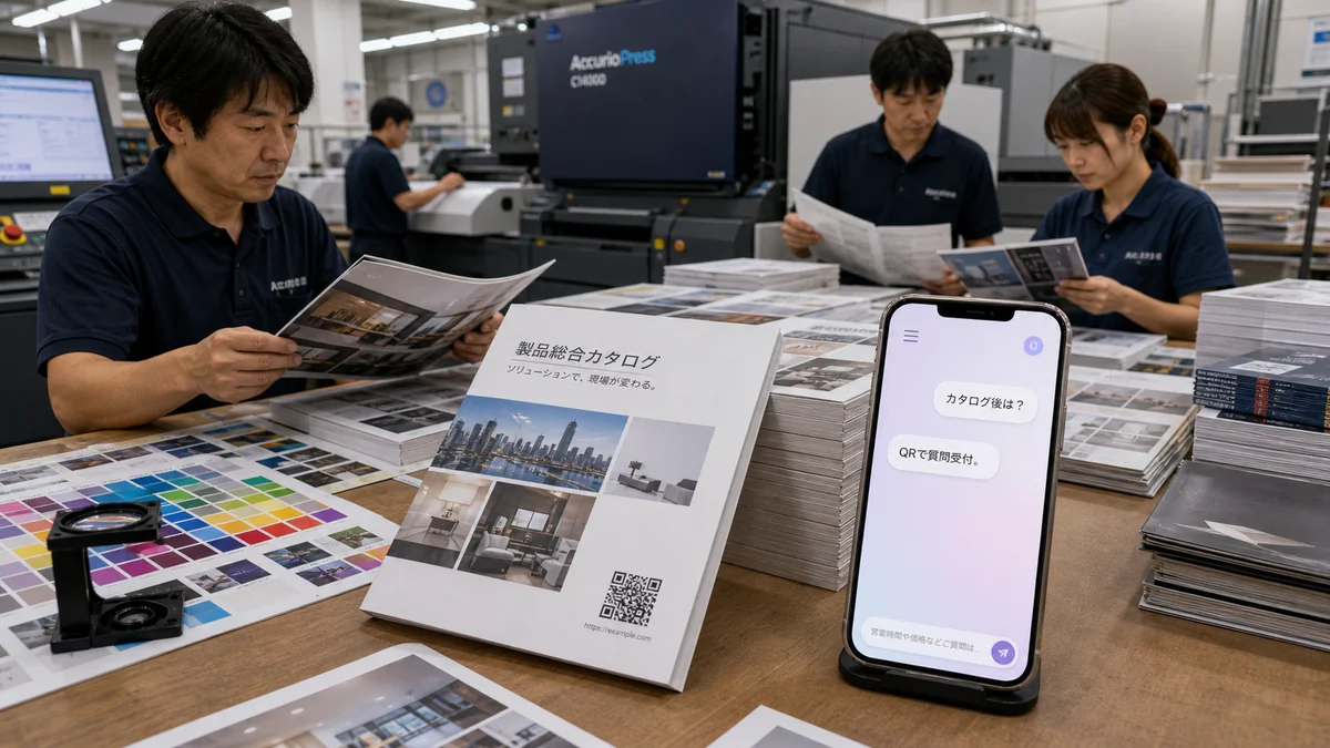 展示会印刷物とQR回答ページ計画
