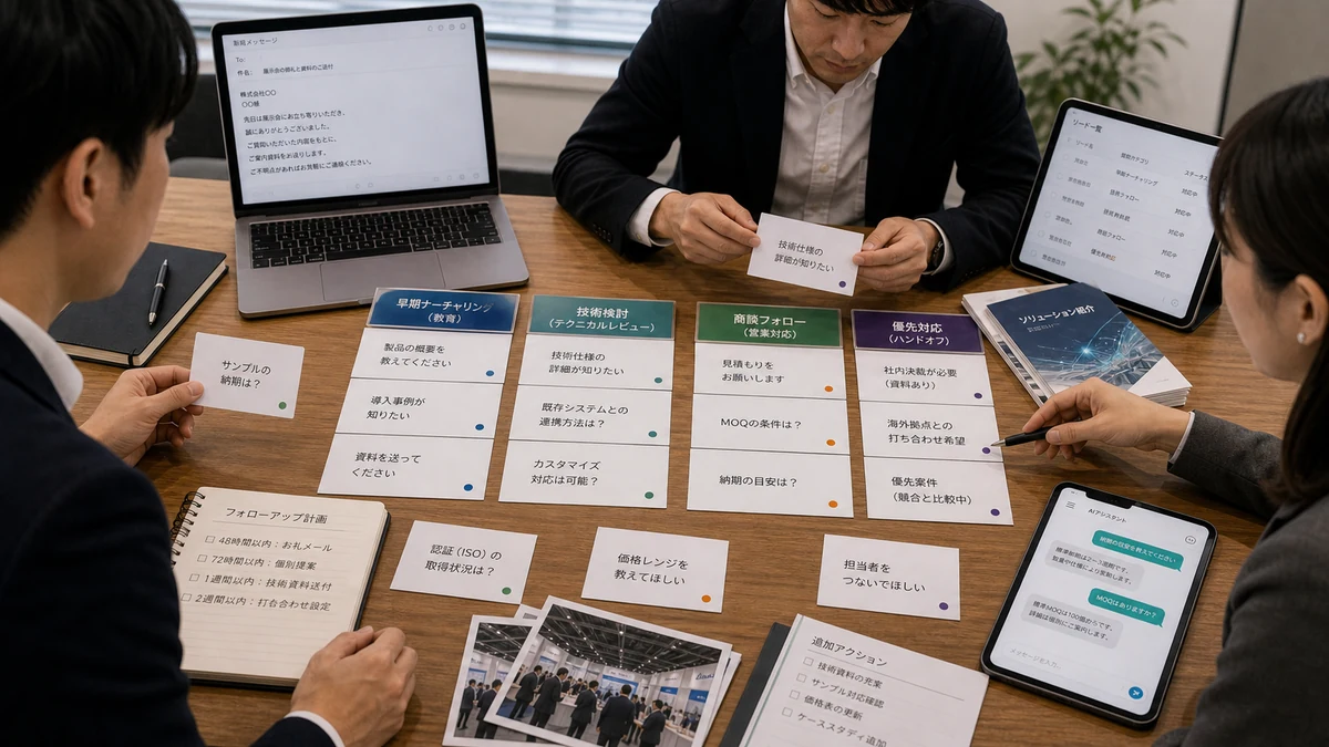 来場者質問を基準にした会期後フォロー導線のイメージ