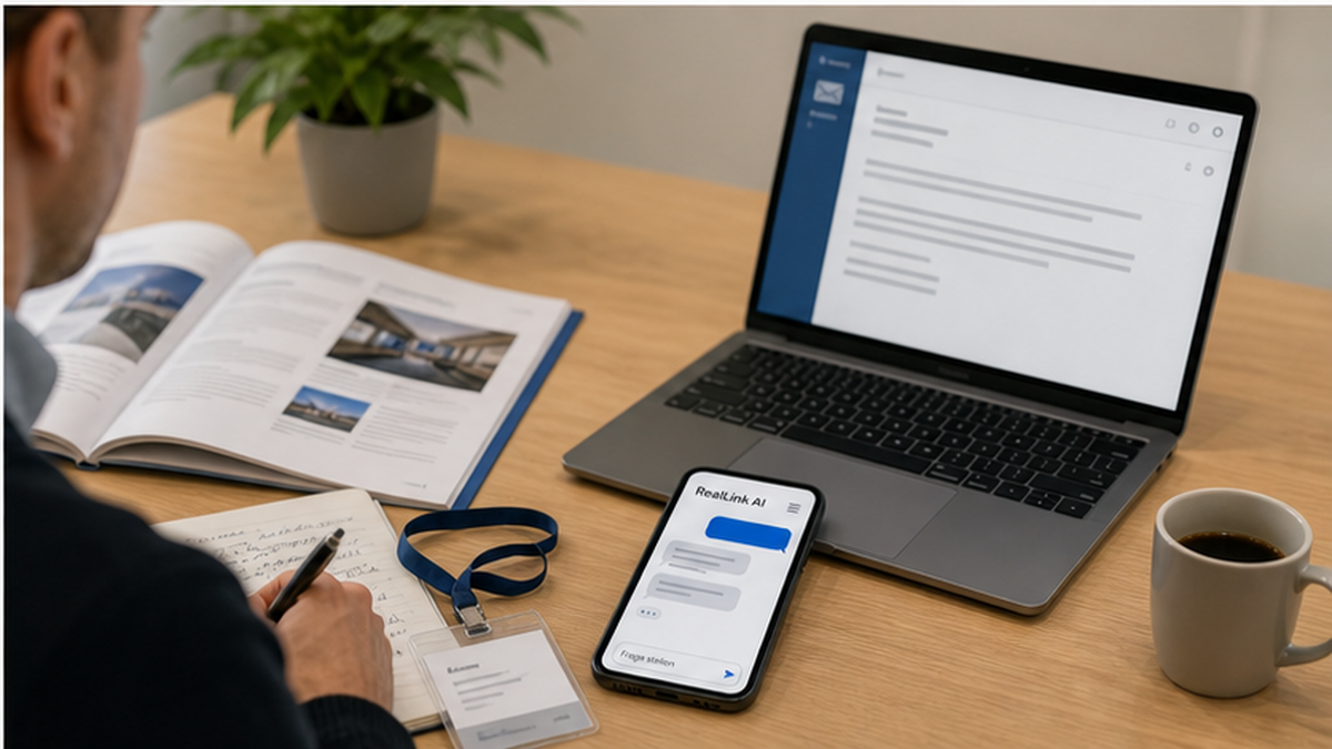 Messe-Follow-up mit Besucherfrage und E-Mail-Entwurf
