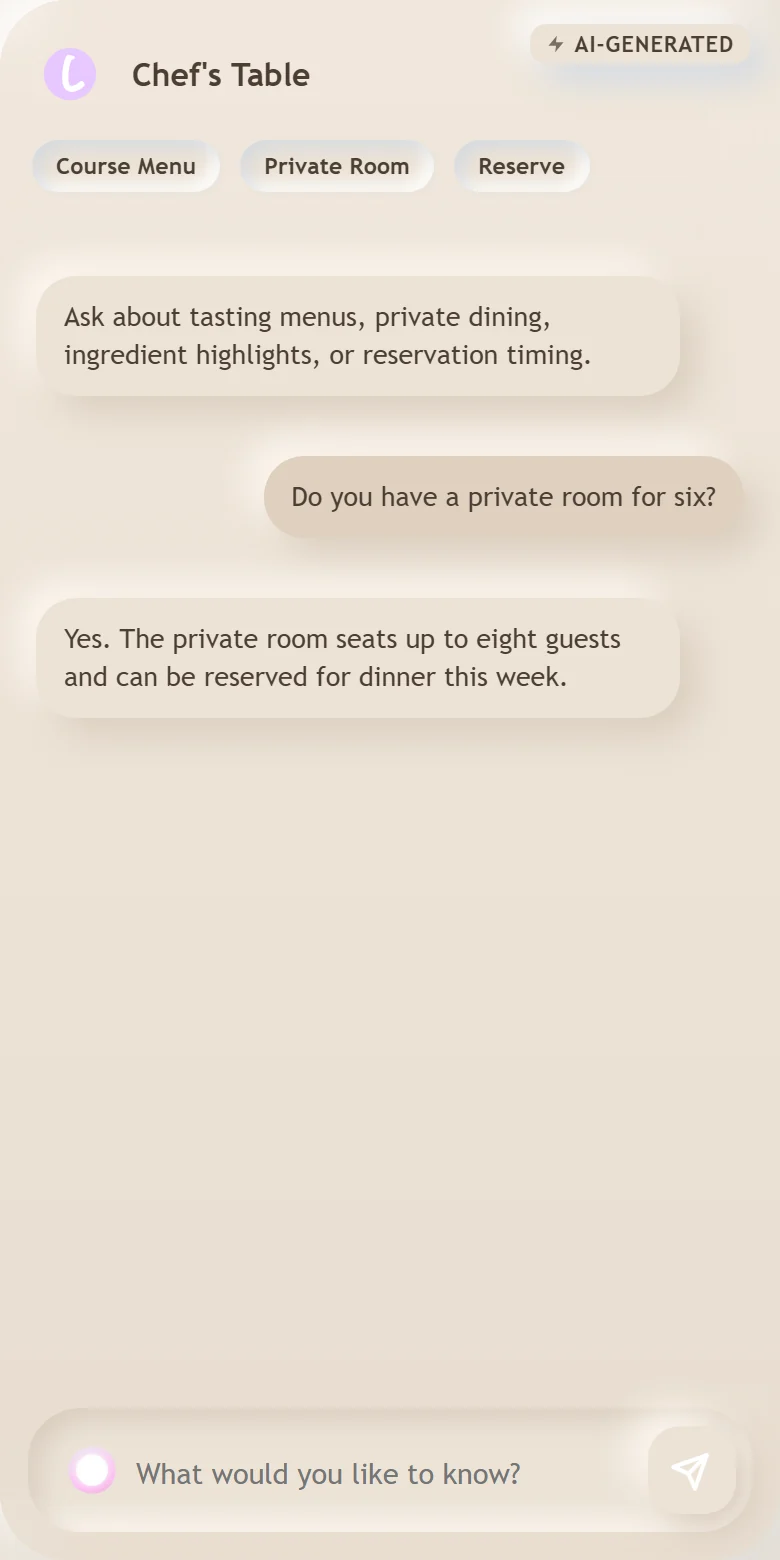 Chef's Table theme preview