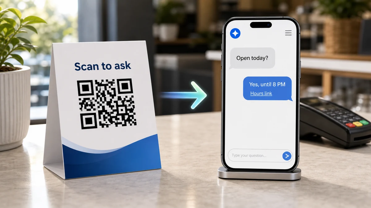 Basic QR code compared with a public AI answer page
