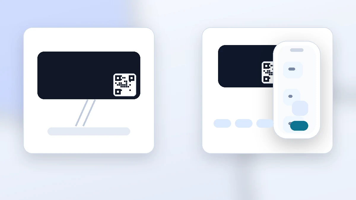 comparison of static business card and AI inquiry point
