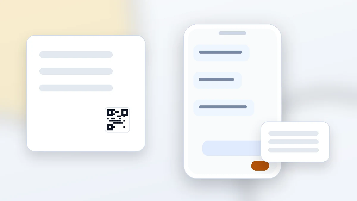 sales lead capture example with QR materials and phone